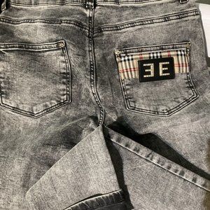 Esperanto Jeans Gray with burberry print